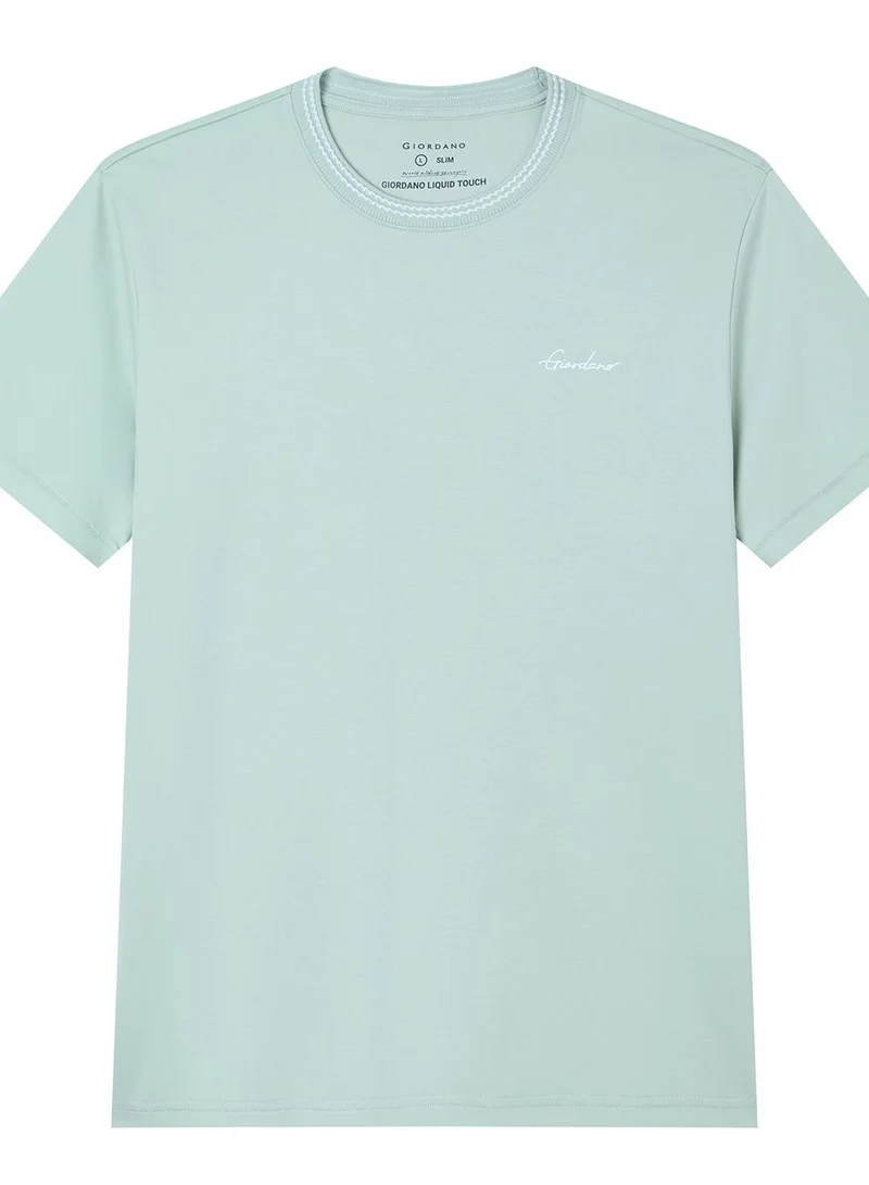 GIORDANO  Men's Slim Fit Liquid Touch Cotton Tee for Men | Best Price UAE