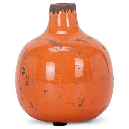 47th & Main Vintage Ceramic Vase 3.25" Mini, Round Orange - Image 2