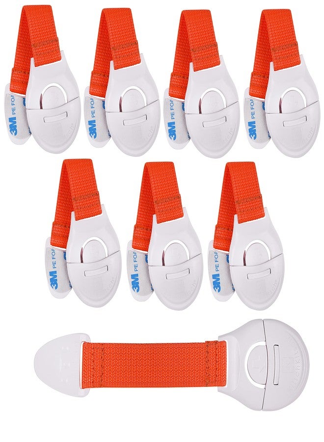 KitschKitsch® 8pcs Baby Infant Child Proofing Safety Locks Latches Door Cupboard Cabinet Fridge Drawer Locks (Orange) - Image 1