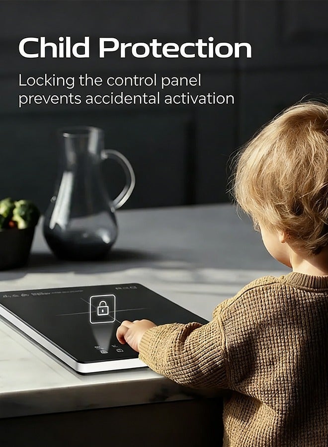 Brinaoki Portable Induction Cooktop Induction Stove Burner With Ultra Thin Body,Low Noise Hot Plate With Sensor Touch Single Electric Cooktops Countertop Stoveck - Image 5