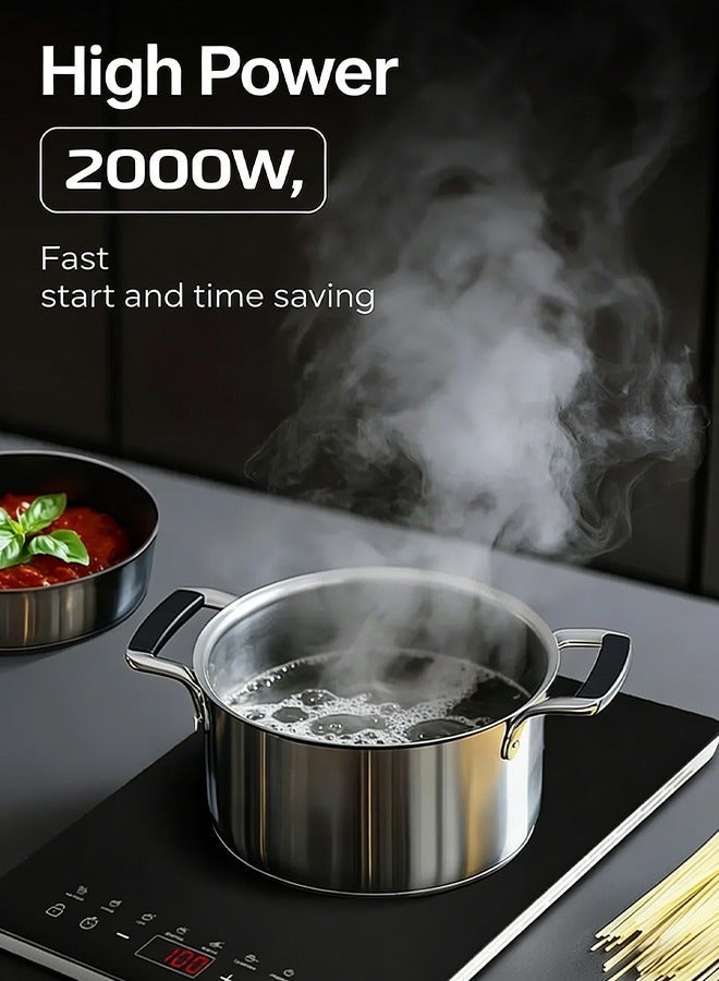 Brinaoki Portable Induction Cooktop Induction Stove Burner With Ultra Thin Body,Low Noise Hot Plate With Sensor Touch Single Electric Cooktops Countertop Stoveck - Image 3