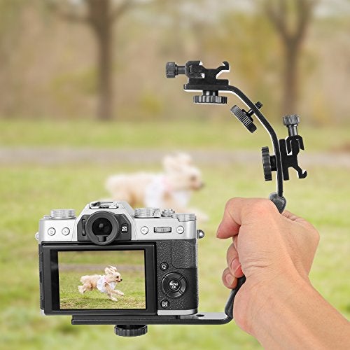 ChromLives Camera L Bracket Mount Video Grip L-Bracket with Dual Flash Cold Shoe Mount 1/4'' Tripod Screw, Heavy Duty Padded Hand Grip for DSLR Camera Camcorder (Updated) - Image 4