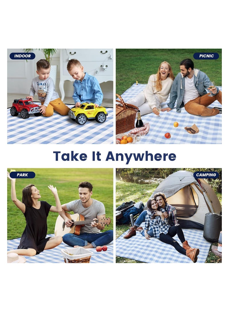 KASTWAVE Outdoor Picnic Mat, Spacious 80”x 80” Picnic Blanket: Extra Large, Waterproof, and Foldable Beach Blanket for 6-8 Adults - Ideal for Camping, Park, Beach, Grass, and Indoor Gatherings - Image 2