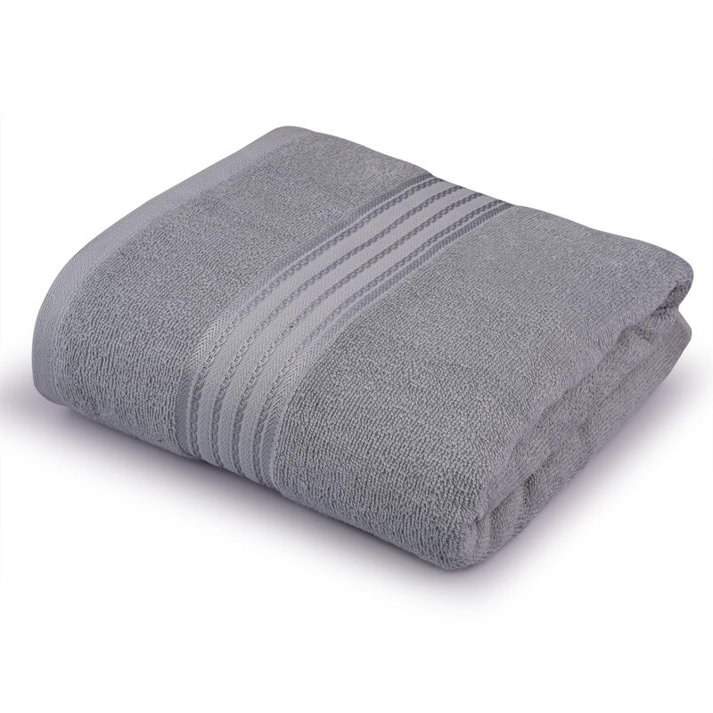 Himeya 100 Cotton Towels for Bath Large Size Bath Towel 380 GSM 1 Piece Bath Towel for MenWomen 70 cms x 140 cms Grey