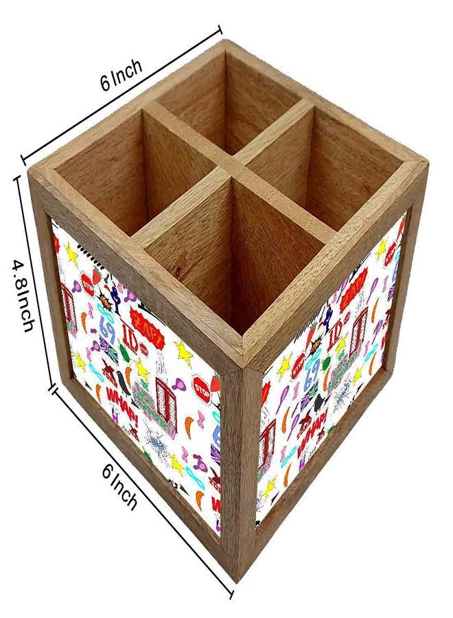 Nutcase Wooden Cutlery Stand Holder Silverware Caddy Spoons Forks Knives Organizer for Dining Table & Kitchen -Made in India-Spoons NOT Included - Teen Scrapbook Art - Image 5