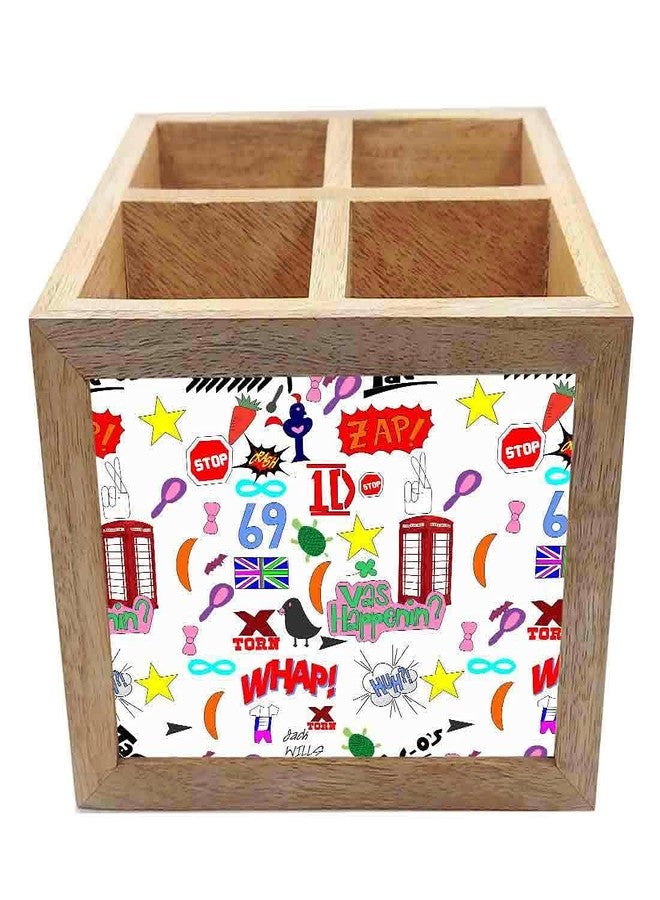 Nutcase Wooden Cutlery Stand Holder Silverware Caddy Spoons Forks Knives Organizer for Dining Table & Kitchen -Made in India-Spoons NOT Included - Teen Scrapbook Art - Image 4