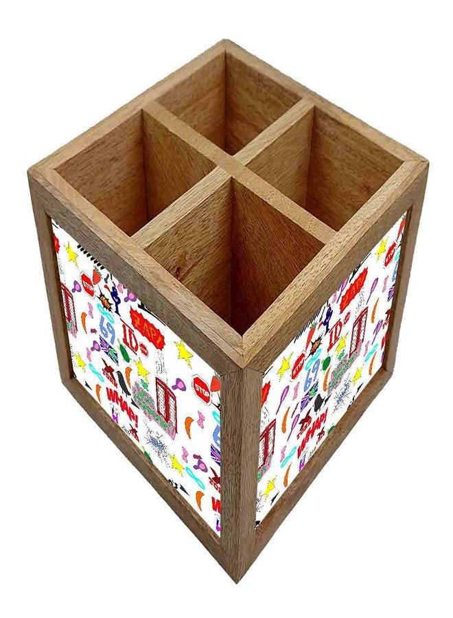Nutcase Wooden Cutlery Stand Holder Silverware Caddy Spoons Forks Knives Organizer for Dining Table & Kitchen -Made in India-Spoons NOT Included - Teen Scrapbook Art - Image 3