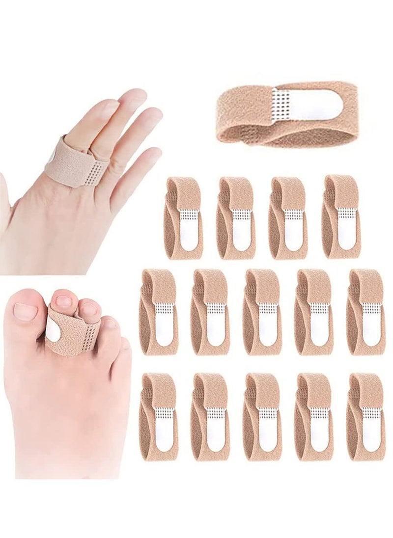 Broken Toe Wraps 15 PCS of Toe Bandages Protectors Hammer Toe Separator Splints Cushioned Corrector Corrector for Overlapping Toes for Broken Toe Hammer Toe Bent Toes (Skin) Medium