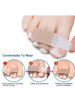 Sweet seven Broken Toe Wraps 15 PCS of Toe Bandages Protectors Hammer Toe Separator Splints Cushioned Corrector Corrector for Overlapping Toes for Broken Toe Hammer Toe Bent Toes (Skin) Medium  - Image 5
