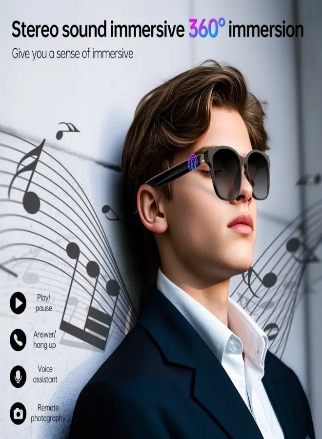 New Smart Wireless Translation Glasses – HD Voice Calls, Open-Ear Music, Real-Time Translation in 100+ Languages, Music Control, Voice Assistant, USB Rechargeable, Magnetic Charging, Lightweight & Comfortable for Outdoor, Driving, Travel , Transparent Anti Blue Light - Image 2