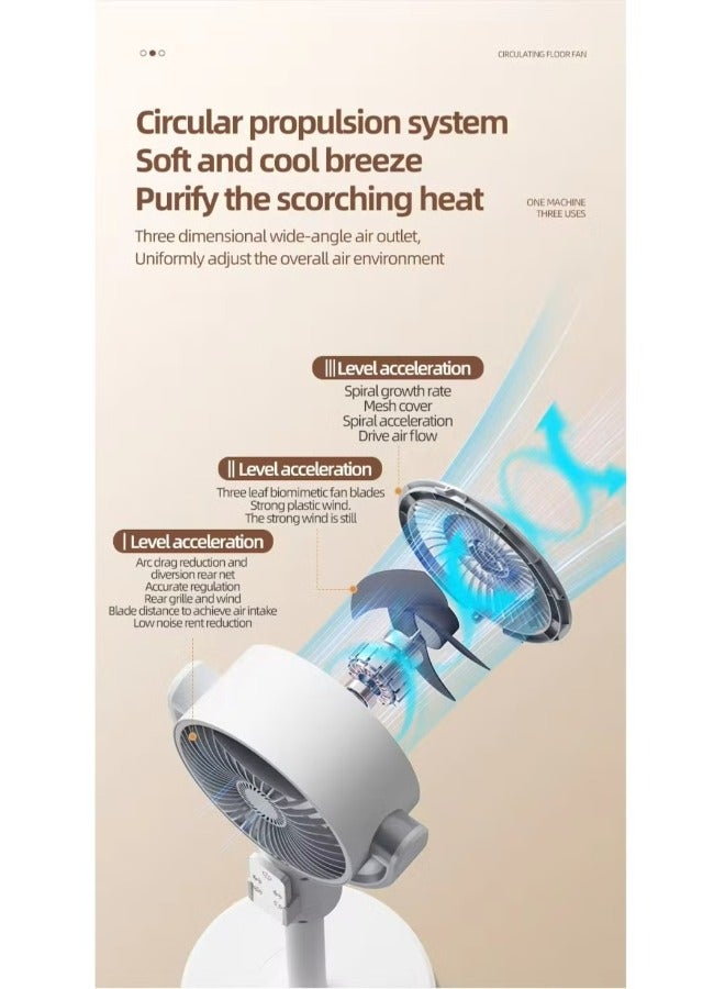 مراوح تبريد هواء ذكية قابلة للشحن من النوع سي مروحة تهوية هواء محمولة مع جهاز تحكم عن بعد - Image 3