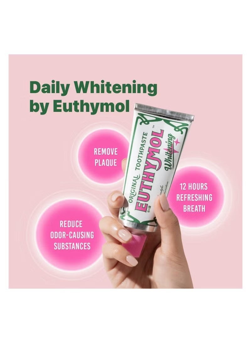 Euthymol Whitening Toothpaste,Stain Removal in 2 Weeks, Long-Lasting Freshness for Sensitive Gum and Teeth. Bad Breath, Cavity Prevention,1X75ml - Image 2