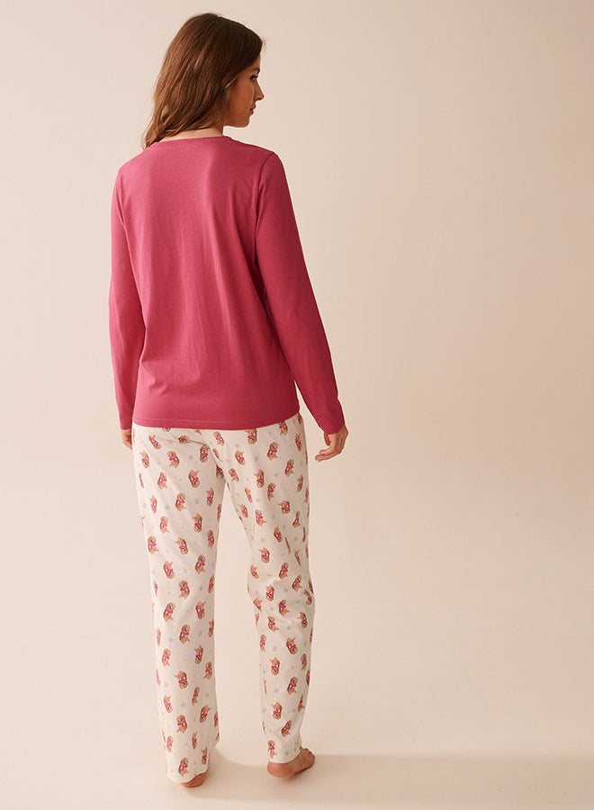 La Vie en Rose Gingerbread Print Cotton PJ Set - Image 2