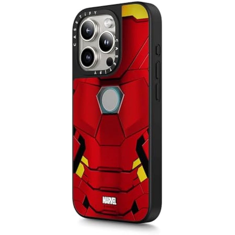 Casetify Mirror iPhone 15 Pro Max Case 【Iron Man Co-Lab/Reflective / 4.9ft Drop Protection/Compatible with Magsafe】 - Iron Man Suit - Silver on Black - Image 4