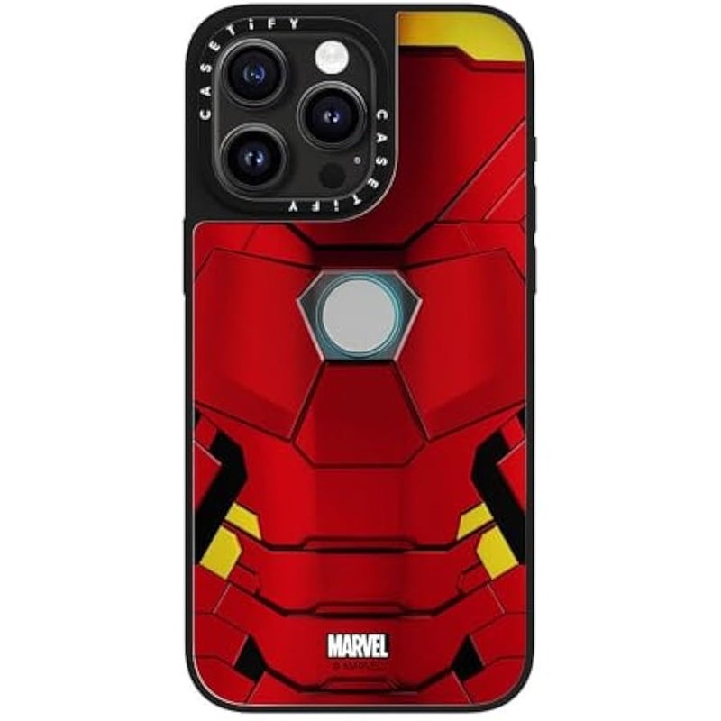 Casetify Mirror iPhone 15 Pro Max Case 【Iron Man Co-Lab/Reflective / 4.9ft Drop Protection/Compatible with Magsafe】 - Iron Man Suit - Silver on Black - Image 3