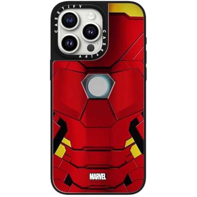 Casetify Mirror iPhone 15 Pro Max Case 【Iron Man Co-Lab/Reflective / 4.9ft Drop Protection/Compatible with Magsafe】 - Iron Man Suit - Silver on Black - Image 2
