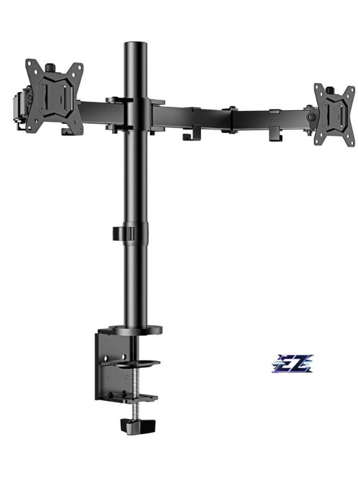 ELTRAZONE Dual Monitor Stand for 13 to 32 Inch Screens – Adjustable Monitor Arm Mount with Ergonomic Viewing Angle, Tilt ±45°, Swivel 180°, Rotate 360°, VESA 75/100mm  - Image 1