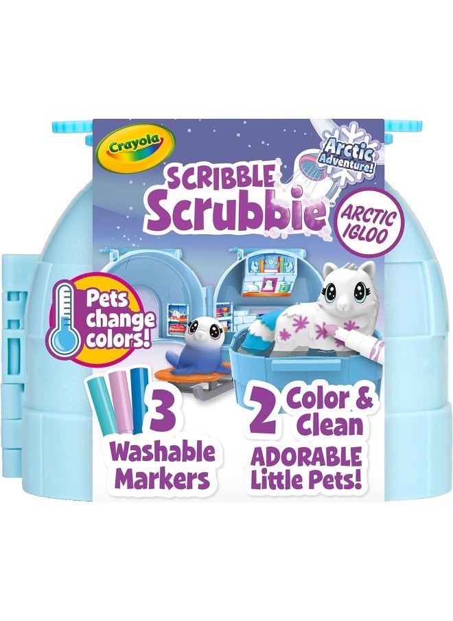 Crayola حقيبة تخزين قابلة للتغيير باللون من Scribble Scrubbie Pets Arctic Igloo هدية للبنات والأولاد  - Image 3