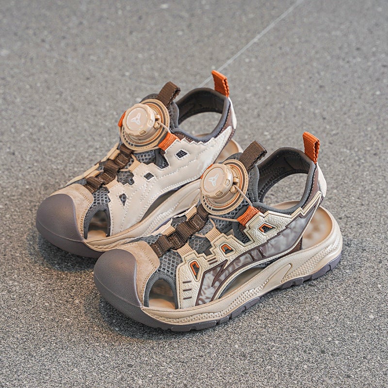 Children'S Sandals 2025 Summer Boys Hollow Beach Shoes New Boys Breathable Mesh Sports Heap Shoes Summer - Image 2