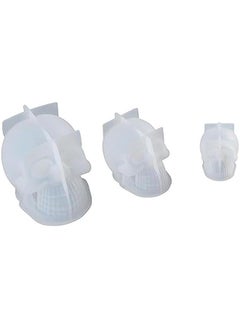 Generic 3 Pcs Skull Resin Molds,3D Skull Silicone Molds,3 Size Molds for Candle Soap Resin Casting Art Crafts  - Image 1