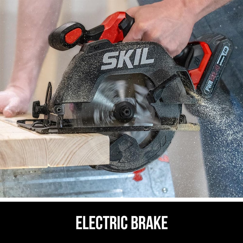 SKIL 20V Brushless 6-1/2In. Cordless Compact Circular Saw Kit for Wood Cutting including 2.0Ah Battery and Charger-CR6413B-11 - Image 5