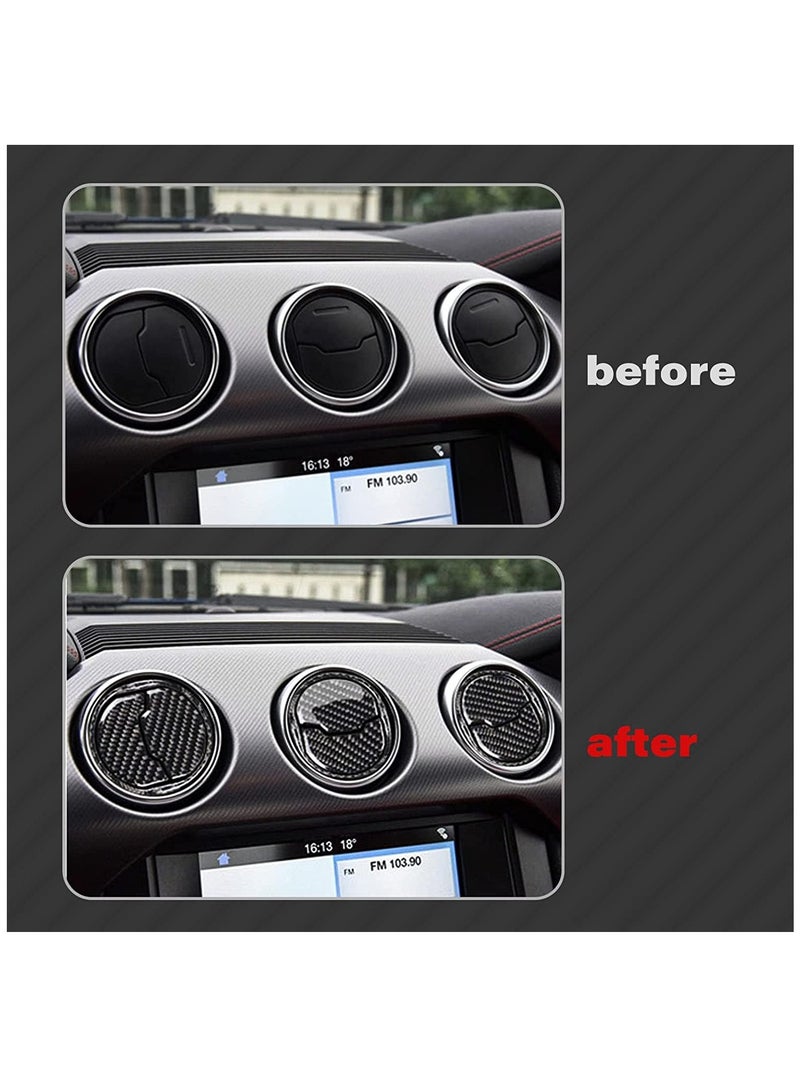 Genuine Soft Carbon Fiber AC Outlet Cover Trim for Ford Mustang (2015-2017) - Perfect Fit and Stylish Upgrade for Your Vehicle's Interior. - Image 3