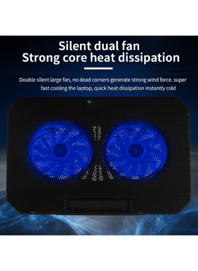 Utopia UC-502 Ultra Slim Laptop Cooler with Dual Fans, 14cm - LED Lighting - Dual USB Ports - Compatible with up to 17 inches - Image 5