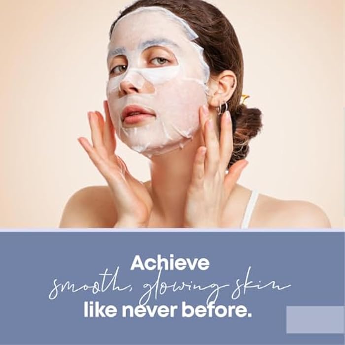 Bayside Collagen Face Mask | Hydrating Beauty Skincare Face Mask for Glass Skin, Revitalizing Overnight Collagen Facial Mask for Wrinkles, Selfcare Sheet, Moisturizing Facial Skin Care Product for Women & Men - Image 5