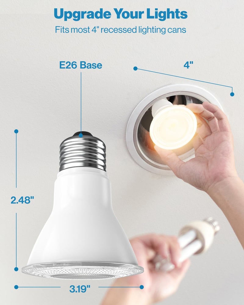 Sunco Lighting Sunco 6 Pack PAR20 LED Bulbs, Flood Light Bulb Outdoor, 500 LM, 7W (50W Equivalent), 3000K Warm White, E26 Medium Base, Dimmable, Track Lighting for Indoor/Outdoor Use, Wet Rated UL. - Image 3