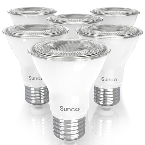 Sunco Lighting Sunco 6 Pack PAR20 LED Bulbs, Flood Light Bulb Outdoor, 500 LM, 7W (50W Equivalent), 3000K Warm White, E26 Medium Base, Dimmable, Track Lighting for Indoor/Outdoor Use, Wet Rated UL. - Image 1