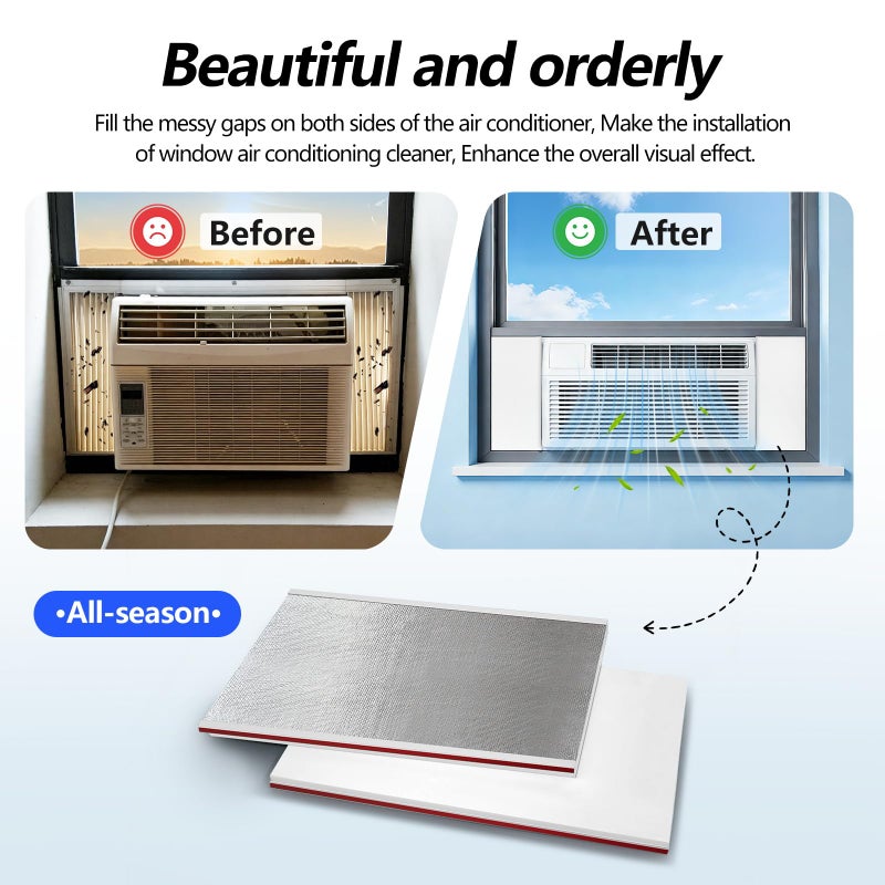 YIYAO Window AC Insulation Kit - Foam Seal Panels for Air Conditioner, Blocks Cold & Heat Leaks, All Season Weather Stripping (Summer/Winter) - Image 3