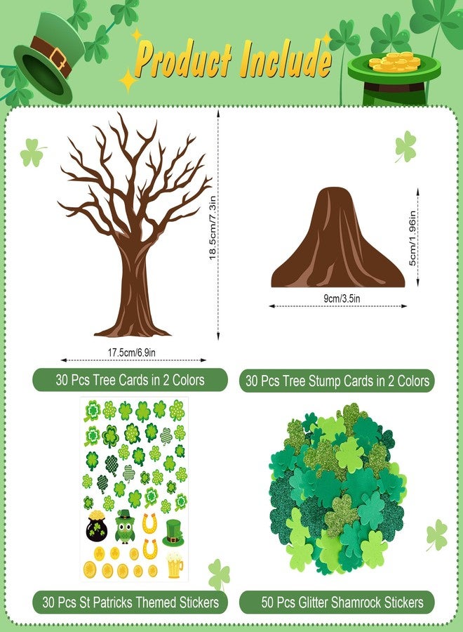 Bafeil 30 Set St. Patrick's Day Trees Craft Kits Make Your Own DIY Tree Decoration Irish Saint Patrick Day Shamrock Sticker Art Craft for St Patricks Day Classroom Home Activity Party Favor Supplies - Image 2