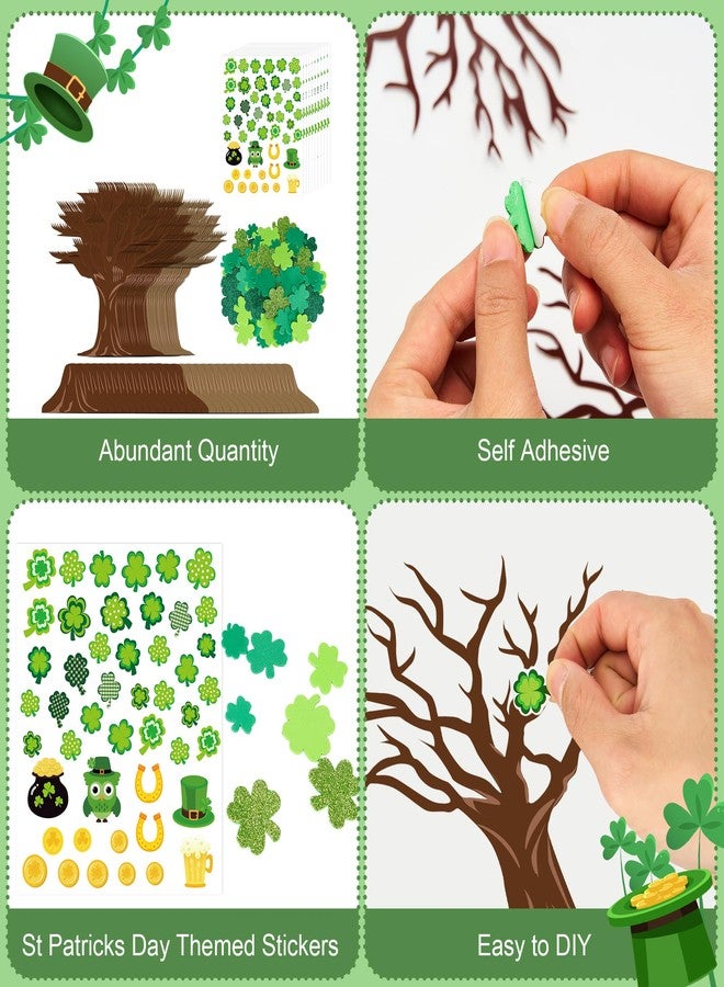 Bafeil 30 Set St. Patrick's Day Trees Craft Kits Make Your Own DIY Tree Decoration Irish Saint Patrick Day Shamrock Sticker Art Craft for St Patricks Day Classroom Home Activity Party Favor Supplies - Image 3