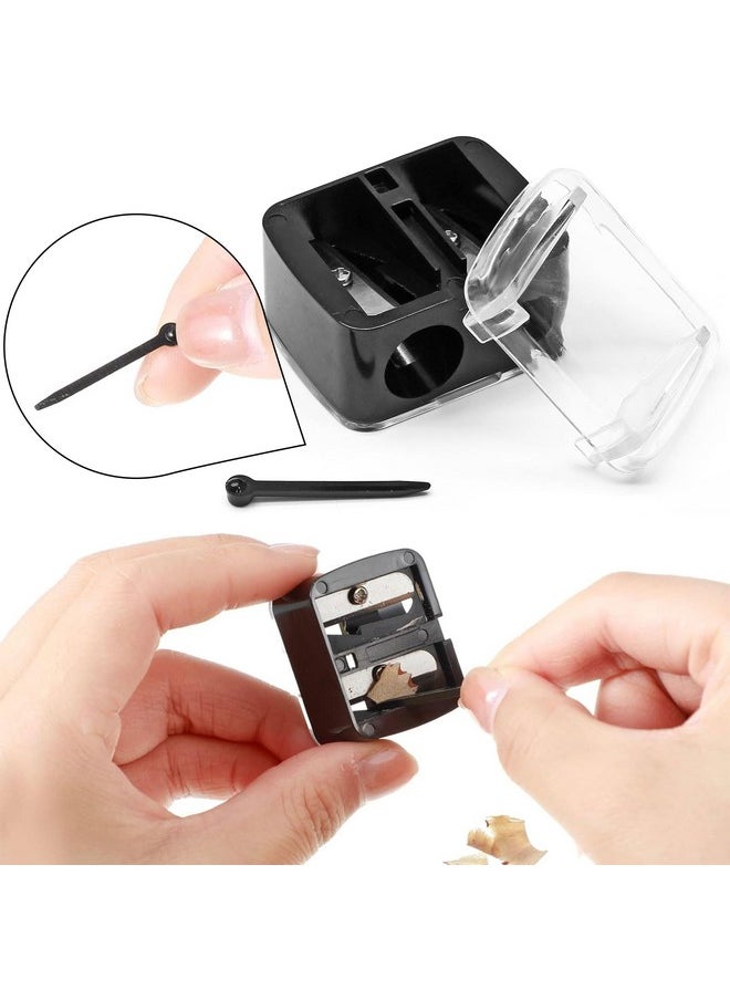 Caliee - 3 Pack Makeup Pencil Sharpener 4 In 1 Eyebrow Makeup Sharpening Tool Duckbill Shape Eyebrow Pencil Sharpener Travel-Friendly Cosmetic Pencil Sharpener Set - Image 1