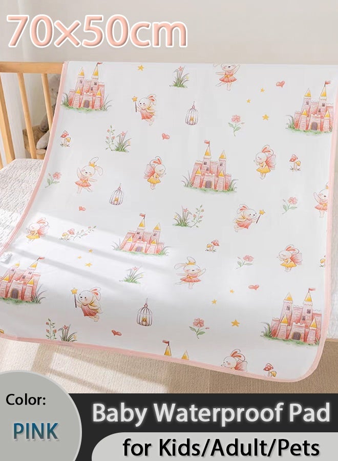 Comysubao 70×50cm Baby Waterproof Bed Pad Baby Waterproof Changing Pad Liners Waterproof Bed sheet Bed Wetting Pads Washable for Kids Toddler Potty Training Pads for Pack n Play/Crib/Mini Crib Reusable Incontinence Underpads for Kids/Adult/Pets - Image 1