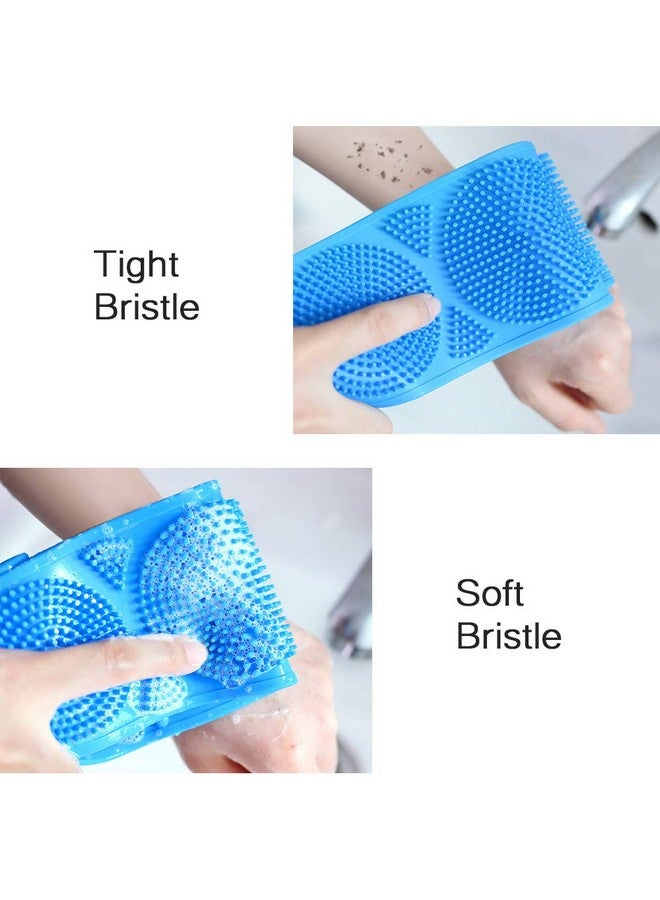 VDHJA Silicone Body Back Scrubber Double Side Bathing Brush for Skin Deep Cleaning Massage Dead Skin Removal Exfoliating Belt for Shower Easy to Clean Lathers Well for Men & Women (Multi Color) - Image 3