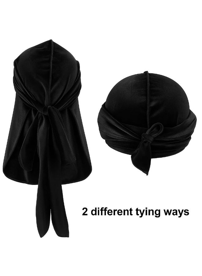Superior Velvet Durag - Soft Velvet Durags for Men & Women, Long Double Wide Straps, Silky Durag Liner, Triple Stitched - Image 3