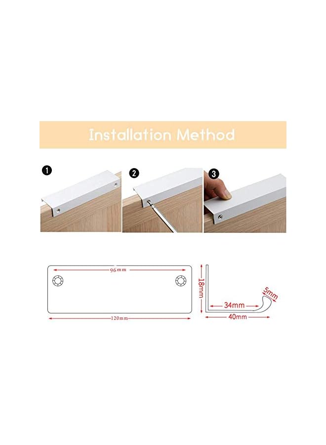 The Bros 10 Pack Modern Style Finger Edge Pull Furniture DrawerHandles Hidden Cabinet Kitchen Drawer Handles Knobs, Silver 120mm - Image 4