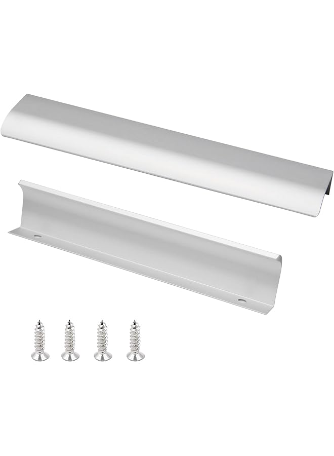 The Bros 10 Pack Modern Style Finger Edge Pull Furniture DrawerHandles Hidden Cabinet Kitchen Drawer Handles Knobs, Silver 120mm - Image 1