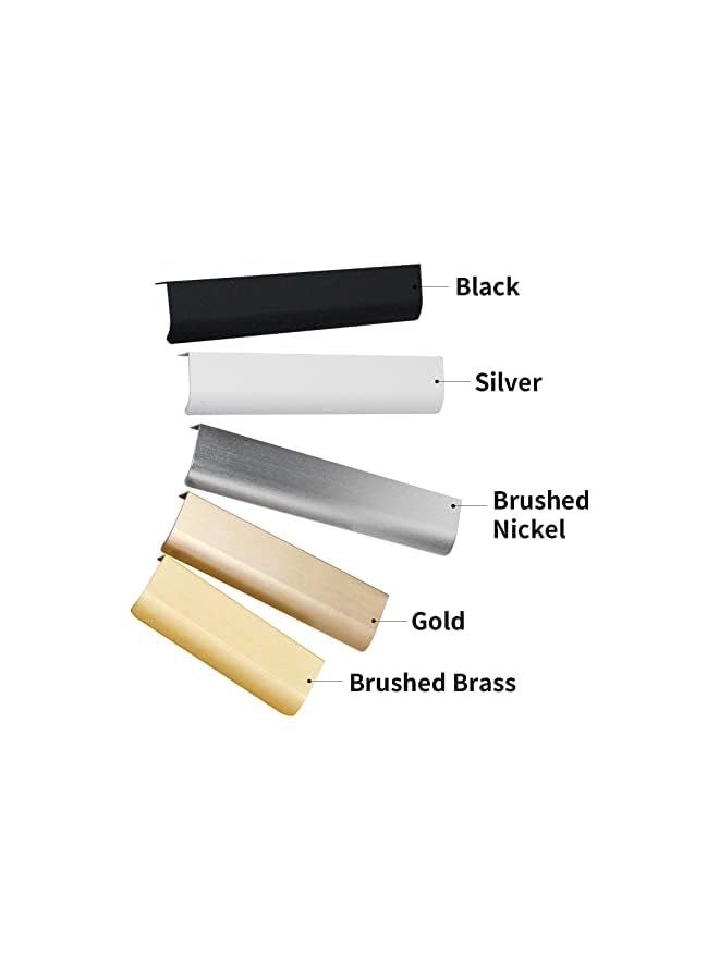 The Bros 10 Pack Modern Style Finger Edge Pull Furniture DrawerHandles Hidden Cabinet Kitchen Drawer Handles Knobs, Silver 120mm - Image 2