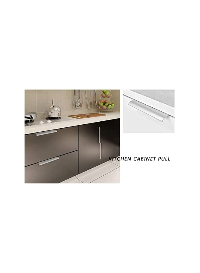 The Bros 10 Pack Modern Style Finger Edge Pull Furniture DrawerHandles Hidden Cabinet Kitchen Drawer Handles Knobs, Silver 120mm - Image 3