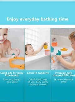 BAYBEE 10 Pcs Baby Bath Toys For Babies Kids With Fishing Net Floating Water Animal Toys Playset For Baby Swimming Pool Bathtub Beach Toys For Kids Baby Bath Toys For Toddlers 0-24 Months  - Image 3