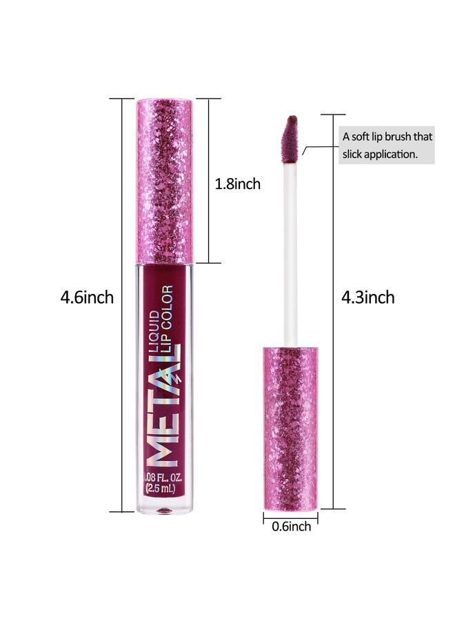 Boobeen Metallic Liquid Lipsticks Matte Lips Lipstick Pearl Glitter Lip Gloss High Pigment Long Lasting Nonstick Lip Glaze Makeup for Women and Girls - Image 4
