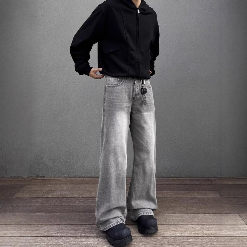 Unisex Classic Denim Jeans Loose Fit Daily Outdoor Wear - Image 4
