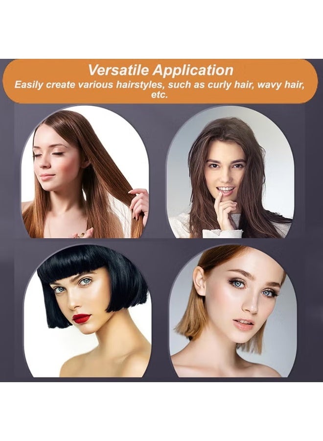 Portable Straightener Brush Comb, Straightener with LED Display , Rechargeable Brush for Straightening and Curling, Anti-Scald Mini Hot Straightening Comb for Woman, Hair Fast Heating Cordless Mini Hair Tool for Travel (Black) - Image 2