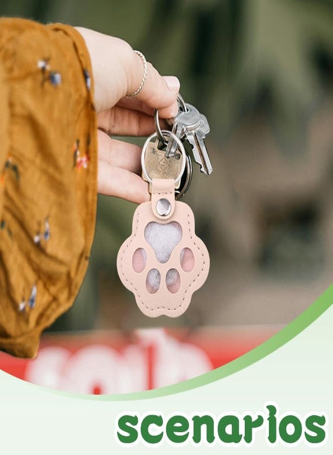 Sisadodo Dog Cat Fur Storage Keychains Pet Paw Leather Keychain for Pet Hair Collector Keepsake Cat Dog Memorial Gifts for Loss of Cats Dogs Pets Hair Holder Memorial Keychain Bag Purse Charm Key Chains 3 PCS - Image 4