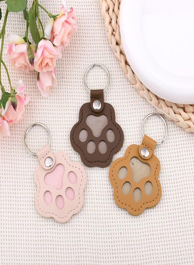 Sisadodo Dog Cat Fur Storage Keychains Pet Paw Leather Keychain for Pet Hair Collector Keepsake Cat Dog Memorial Gifts for Loss of Cats Dogs Pets Hair Holder Memorial Keychain Bag Purse Charm Key Chains 3 PCS - Image 3