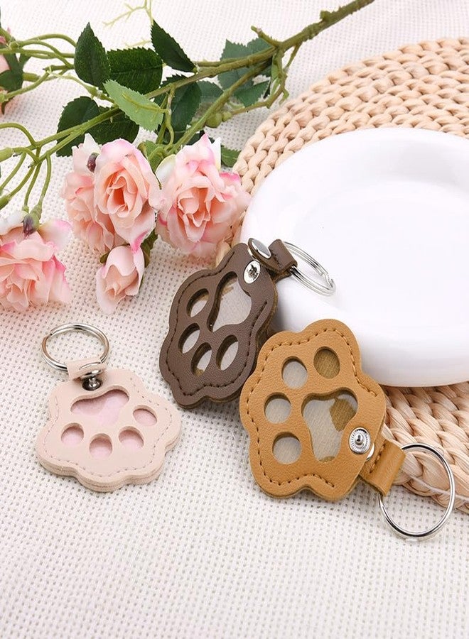 Sisadodo Dog Cat Fur Storage Keychains Pet Paw Leather Keychain for Pet Hair Collector Keepsake Cat Dog Memorial Gifts for Loss of Cats Dogs Pets Hair Holder Memorial Keychain Bag Purse Charm Key Chains 3 PCS - Image 2