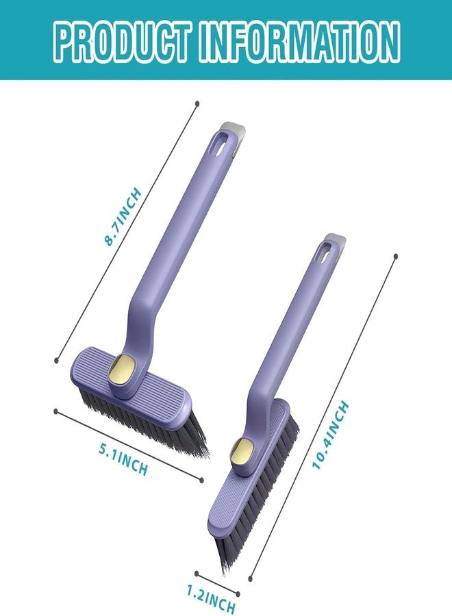 LSARIMO 2-in-1 Rotating Cleaning Brush with Hair Removal Tool | Long Handle Scrub Brush for Bathroom, Kitchen & Sink | Multi-Purpose Cleaning Brush for Tiles, Corners & Hard-to-Reach Areas - Image 2