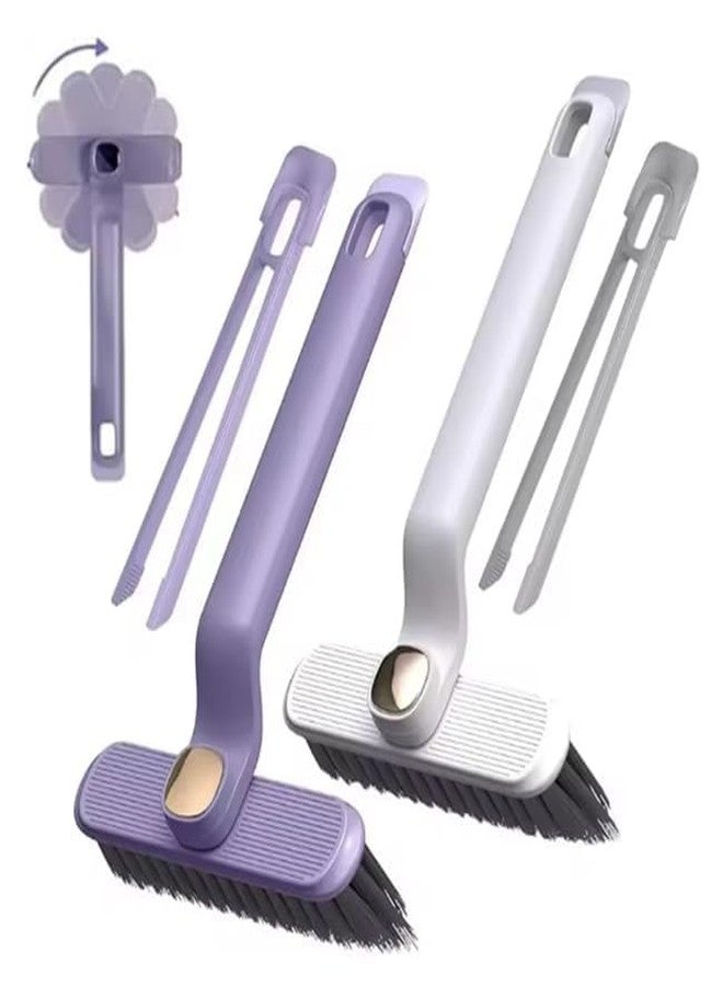 LSARIMO 2-in-1 Rotating Cleaning Brush with Hair Removal Tool | Long Handle Scrub Brush for Bathroom, Kitchen & Sink | Multi-Purpose Cleaning Brush for Tiles, Corners & Hard-to-Reach Areas - Image 1